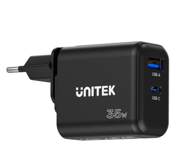 UNITEK Ładowarka Sieciowa GAN PD USB-C + USB-A 35W; P1119A - 1314870 - zdjęcie